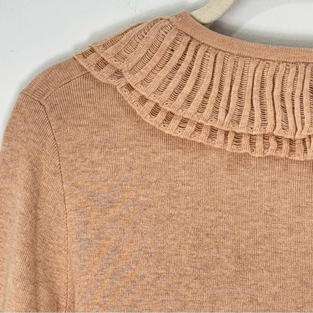 Talbots Ruffle Sweater Cardigan Size XL NEW Neutral Preppy E85 - Picture 12 of 16